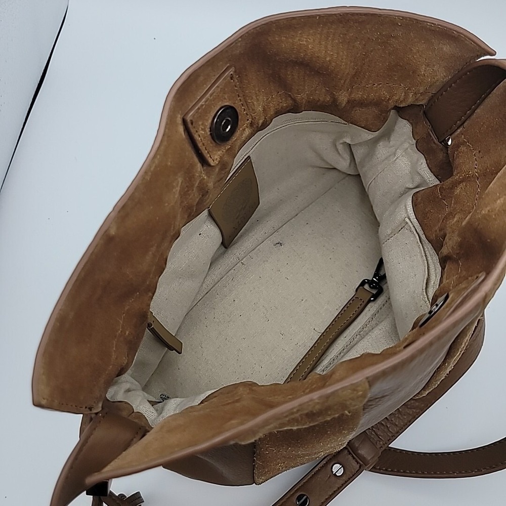 Vince‎ Camuto Dario Crossbody Brown Leather Suede Cinnamon Bark - Picture 7 of 16